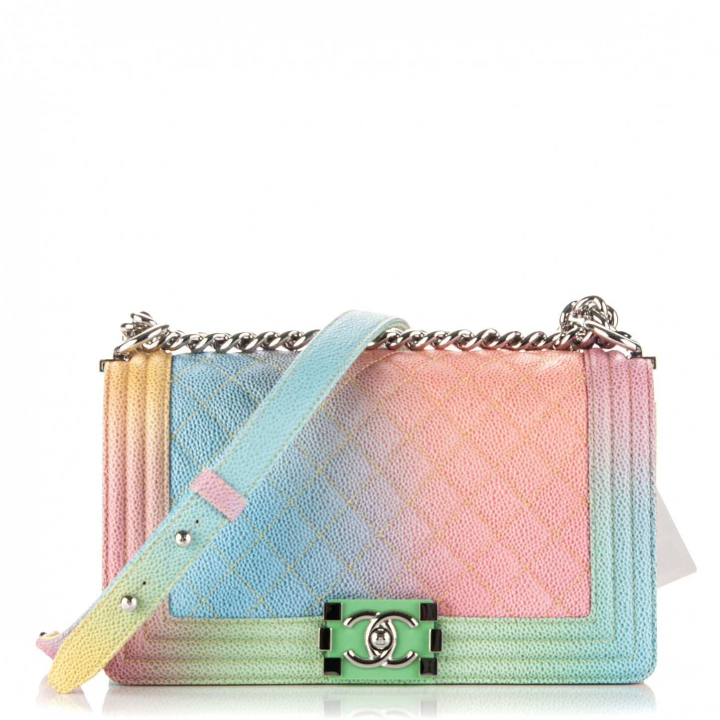 Caviar Quilted Medium Cuba Rainbow Boy Flap Multicolor