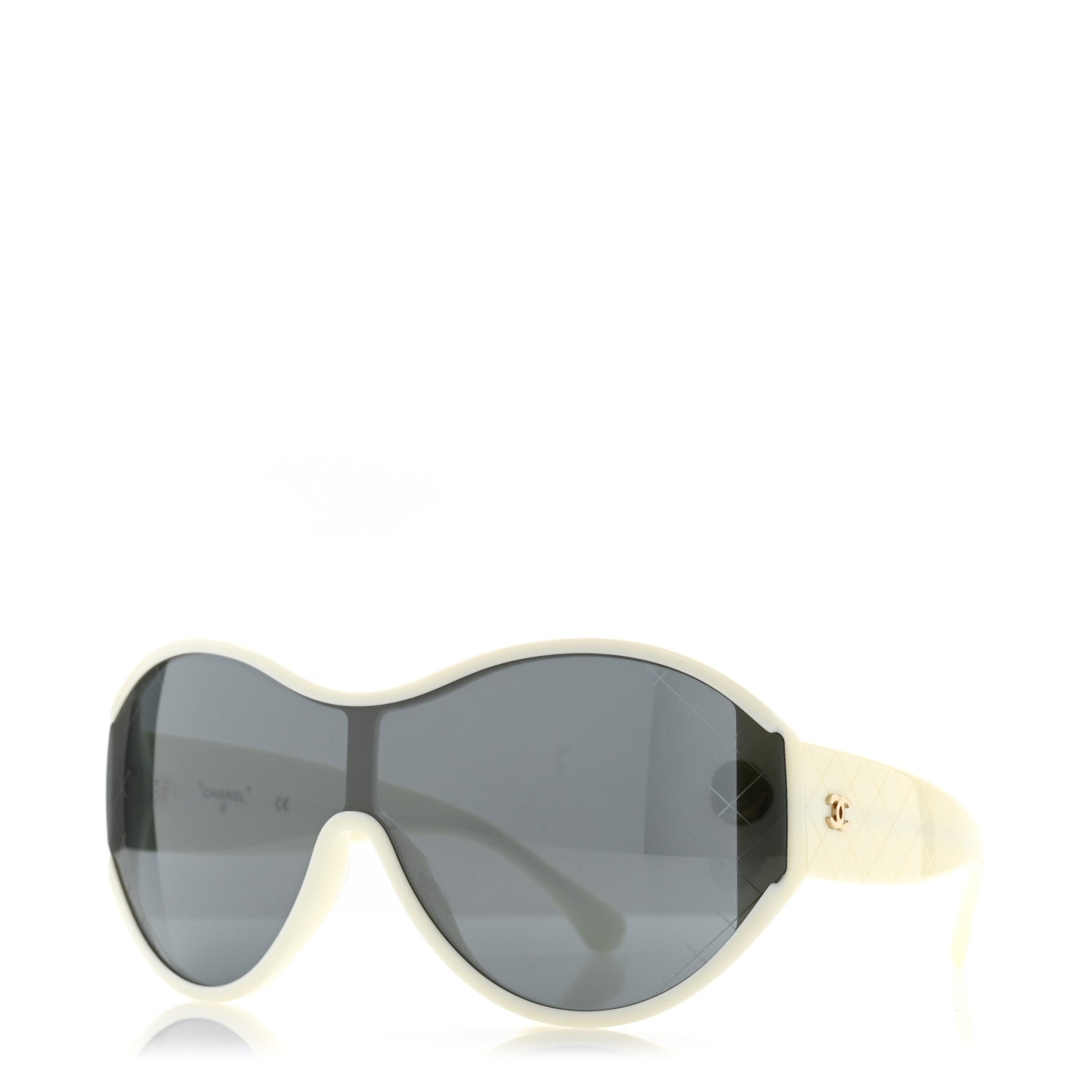 Chanel Acetate Shield Sunglasses 71476-A White 1 of 8