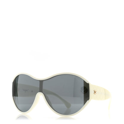 Chanel Acetate Shield Sunglasses 71476-A White 1 of 8