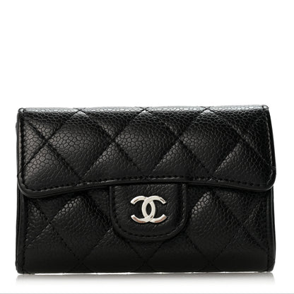 Chanel Caviar Quilted Flap Card Holder Wallet Black 1 of 9