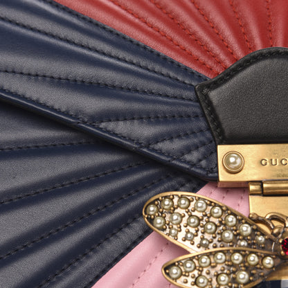 Gucci Calfskin Bamboo Trapuntata Queen Margaret Top Handle Bag Blue Agata Hibiscus Red Mystic White Sugar Pink 12 of 12