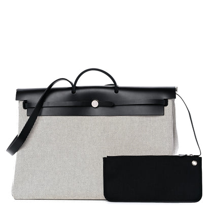 Hermes Criss Viking Vache Hunter Herbag Cabin Zip Retourne 50 Ecru Black 1 of 14
