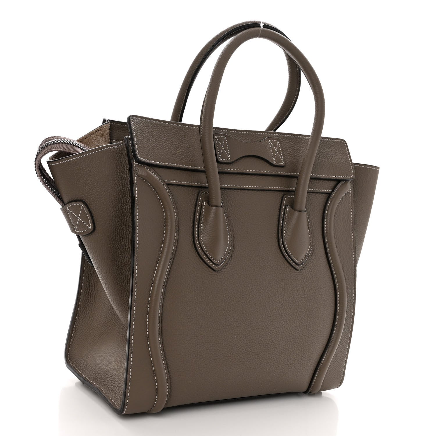 Celine Drummed Calfskin Micro Luggage Souris 3 of 13