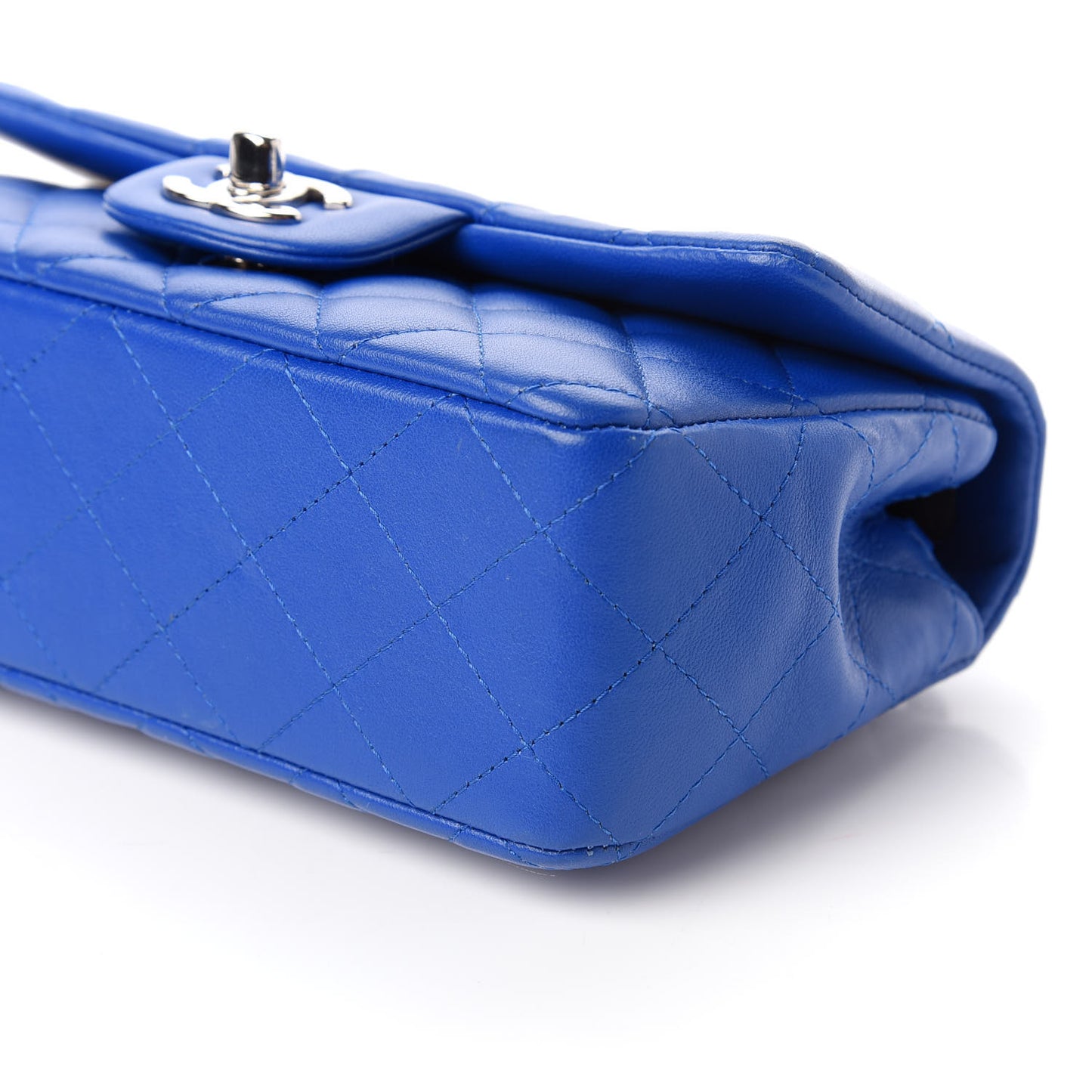 Lambskin Quilted Mini Rectangular Flap Royal Blue