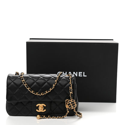 Chanel Lambskin Quilted Mini Rectangular Pearl Crush Flap Black 11 of 11