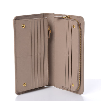 Prada Saffiano Metal Double Snap Travel Wallet Cammeo 5 of 8
