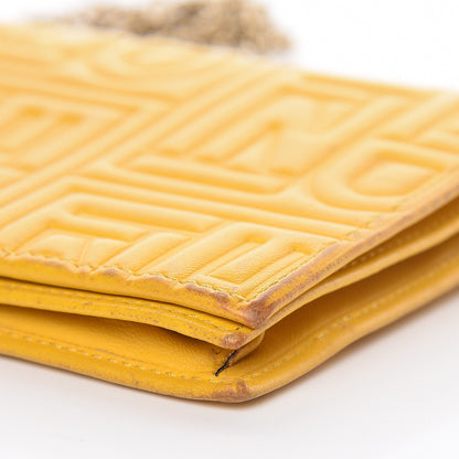 Fendi Nappa Logo Embossed Long Wallet On Chain Lemon Giallo 13 of 15