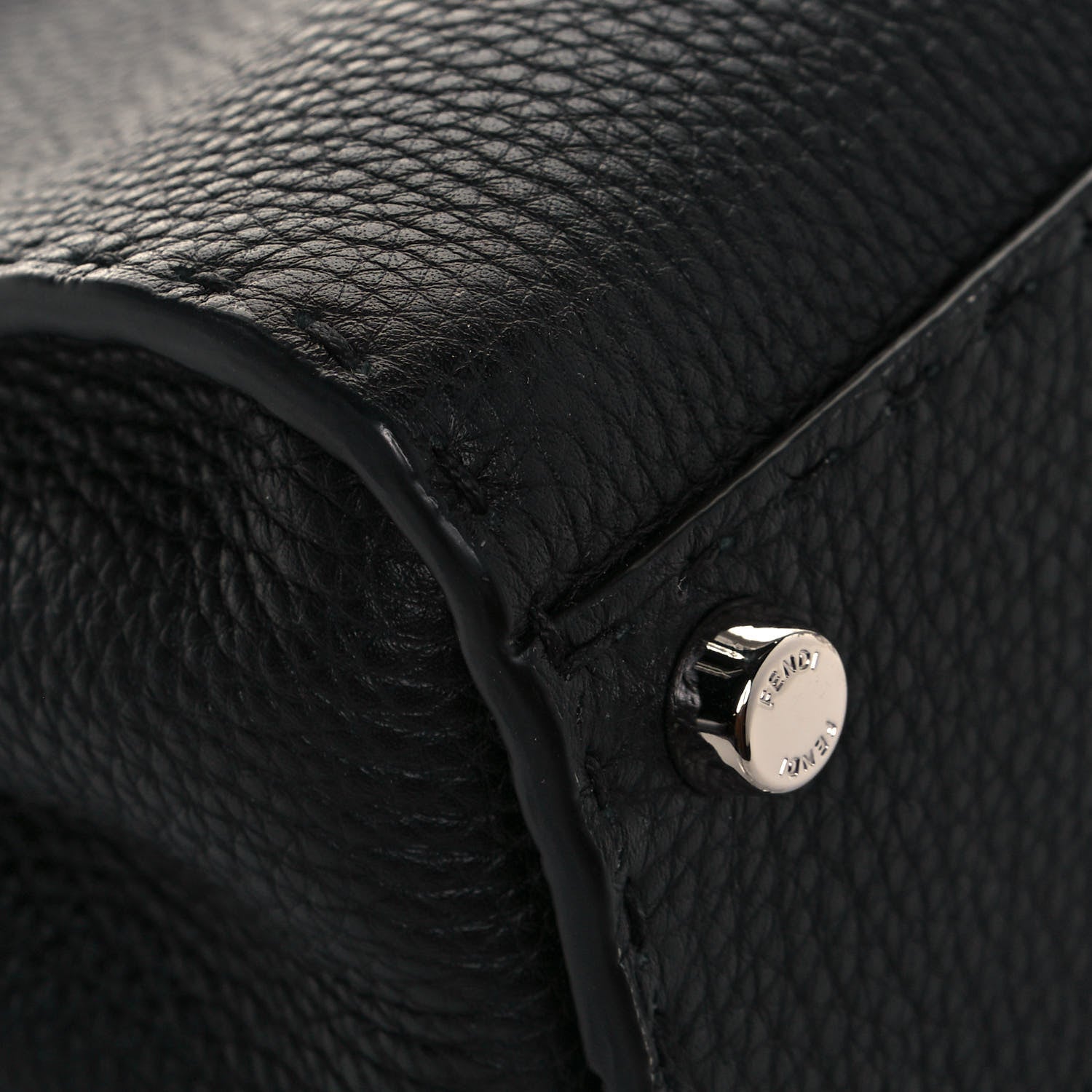 Fendi Cuoio Romano Selleria Bi-Color Mini Peekaboo Iconic Satchel Black Mou 9 of 13