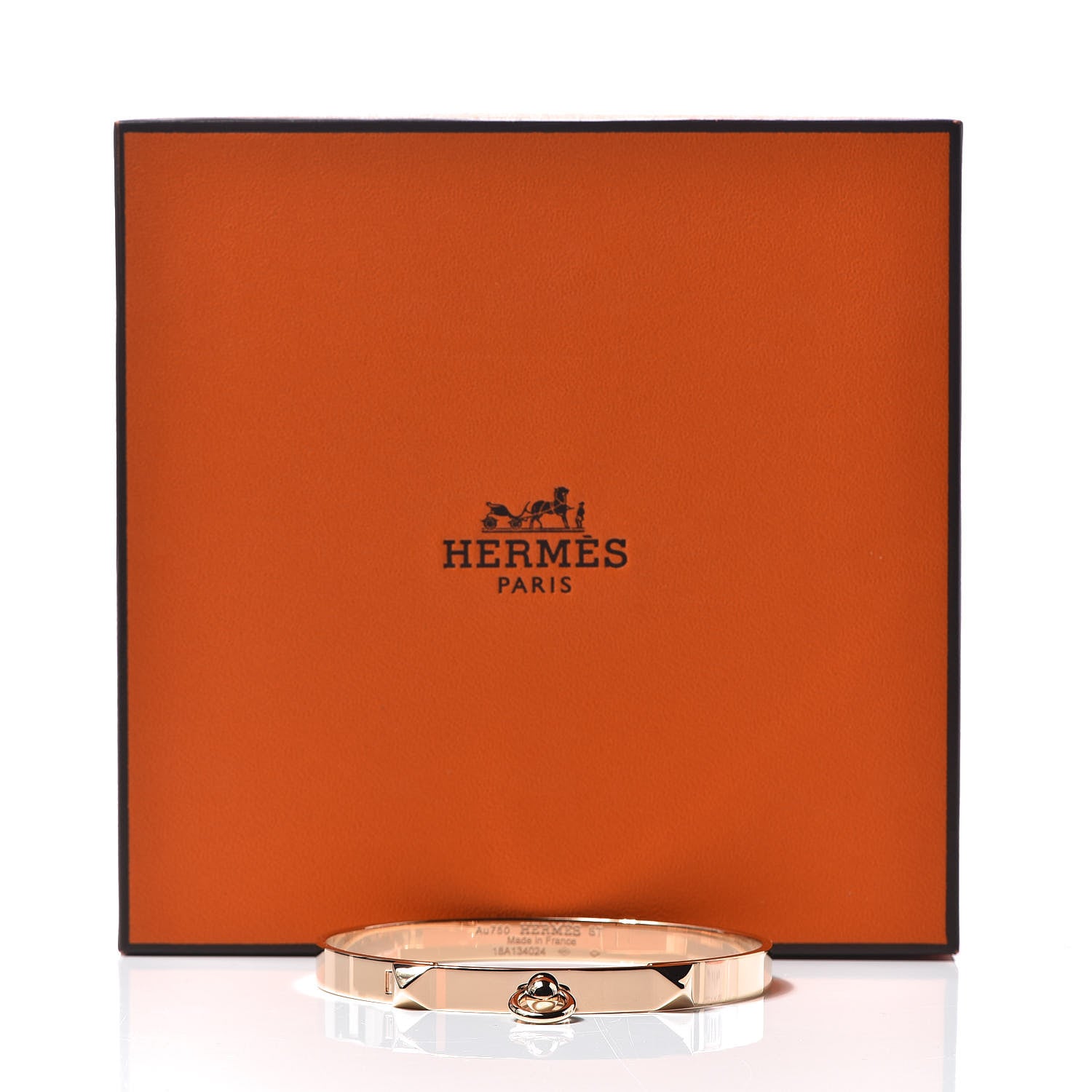 Hermes 18K Rose Gold PM Collier De Chien Bracelet ST 5 of 5