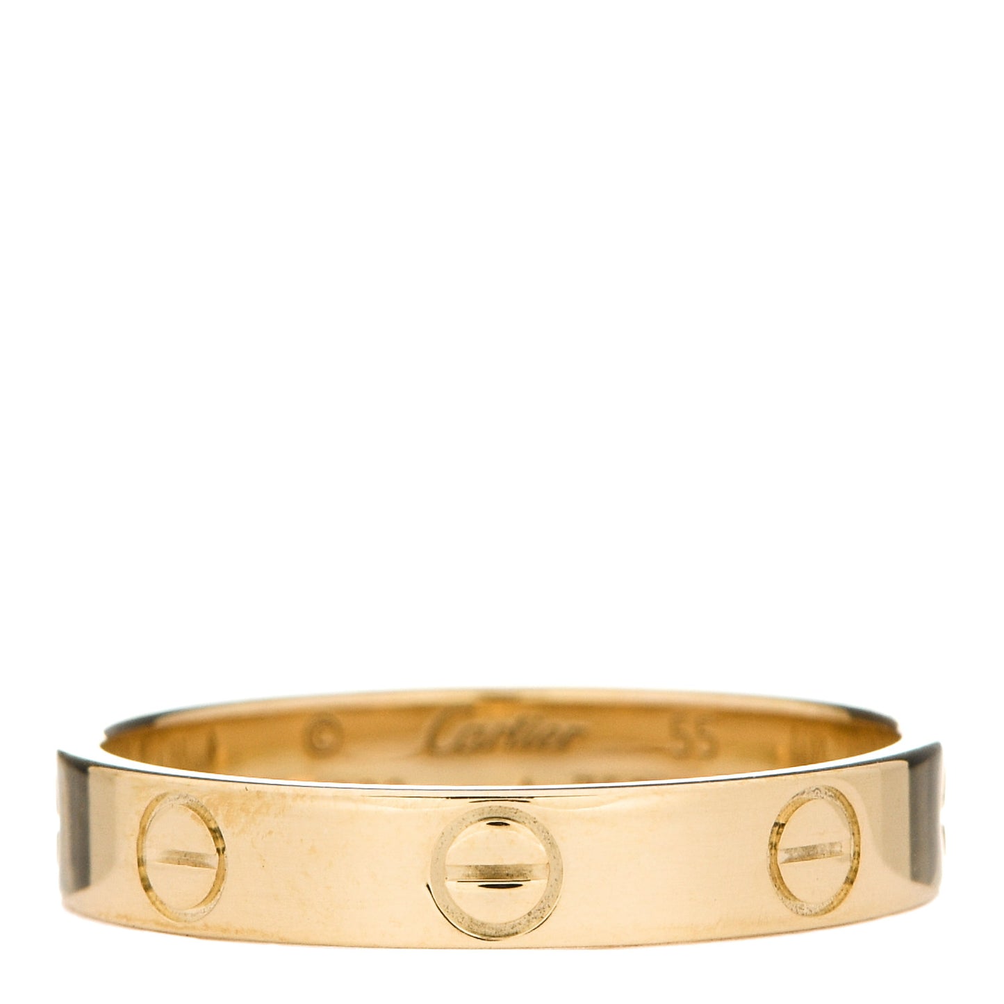 18K Yellow Gold 3.5mm LOVE Wedding Band Ring 55 7.25