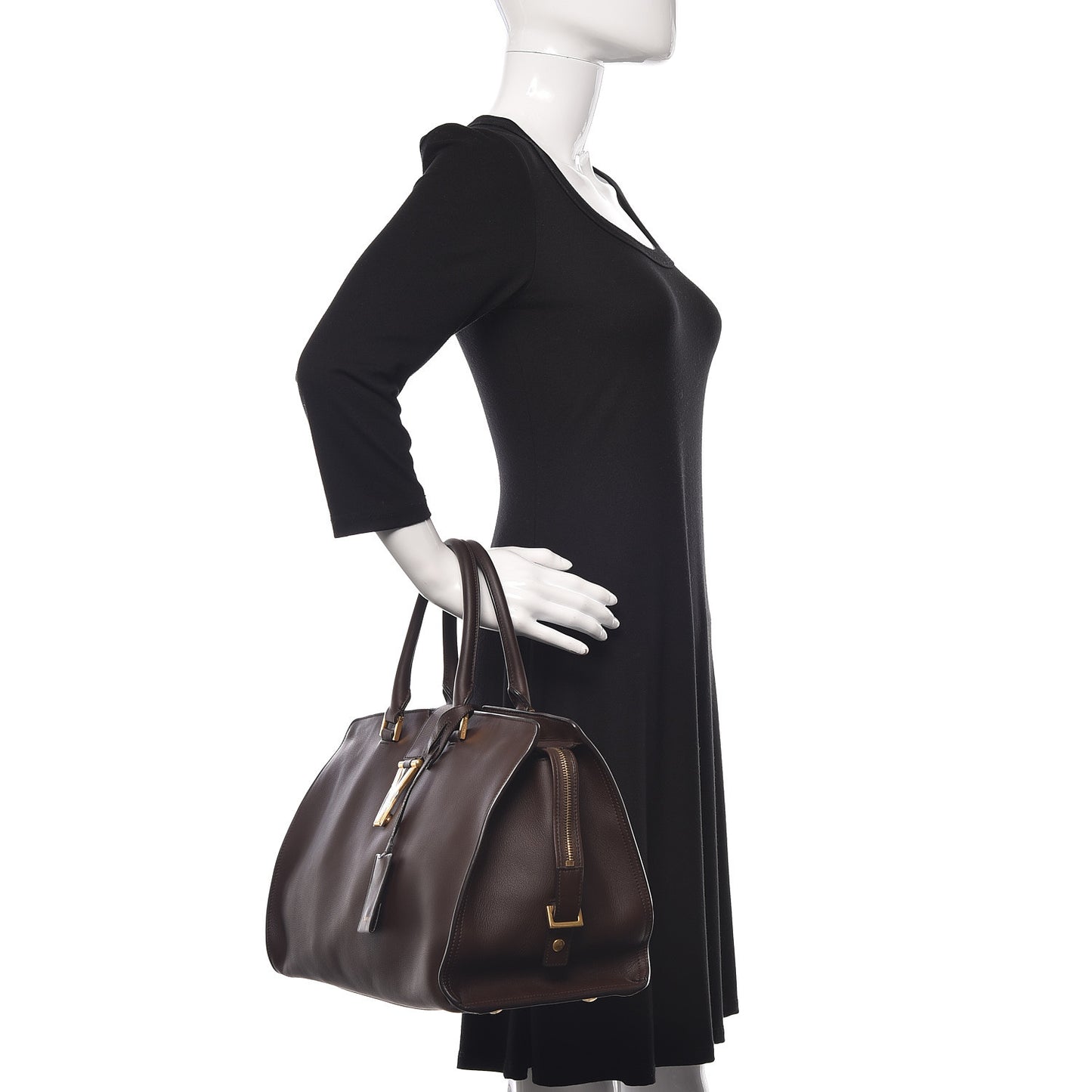 Calfskin Medium Classic Y Cabas Brown
