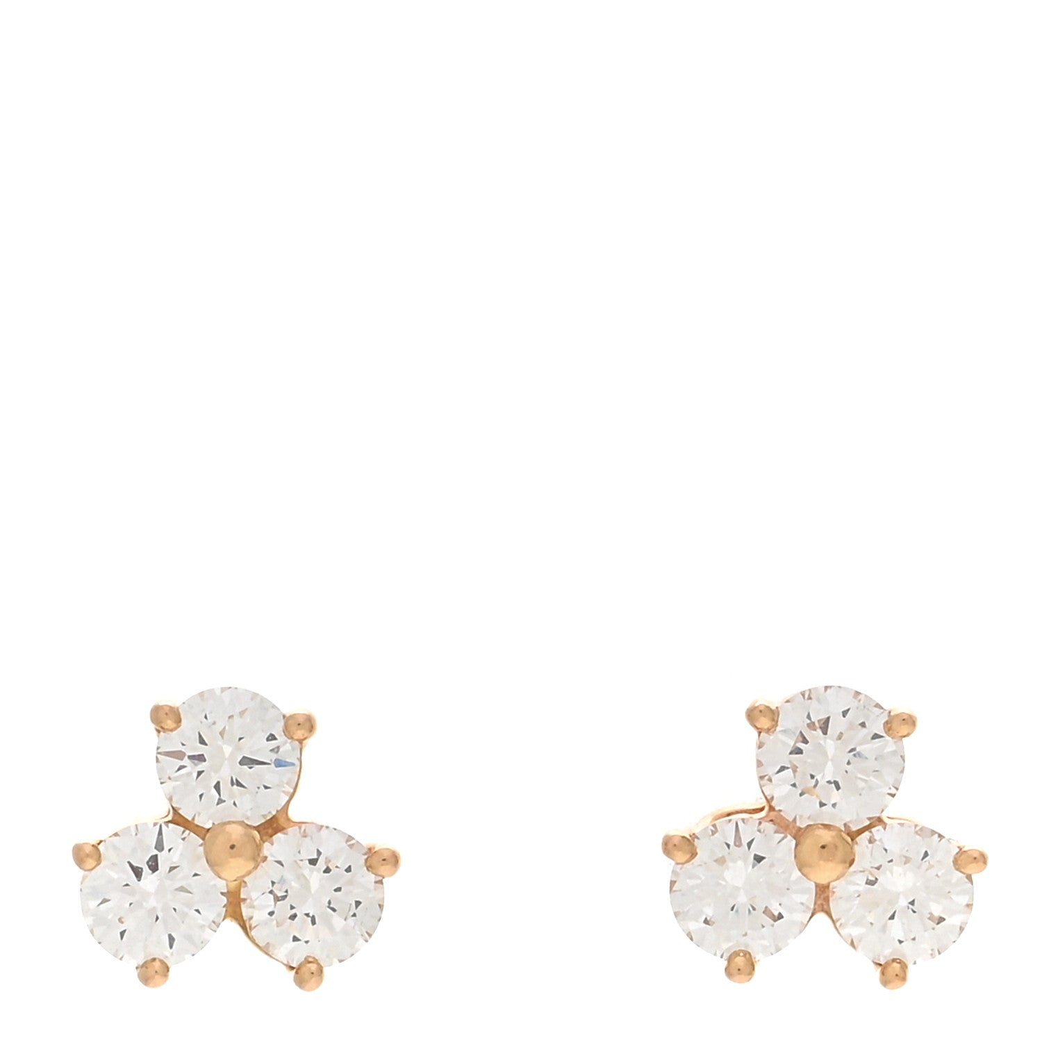 Tiffany 18K Rose Gold Diamond .60ctw Aria Earrings 1 of 5