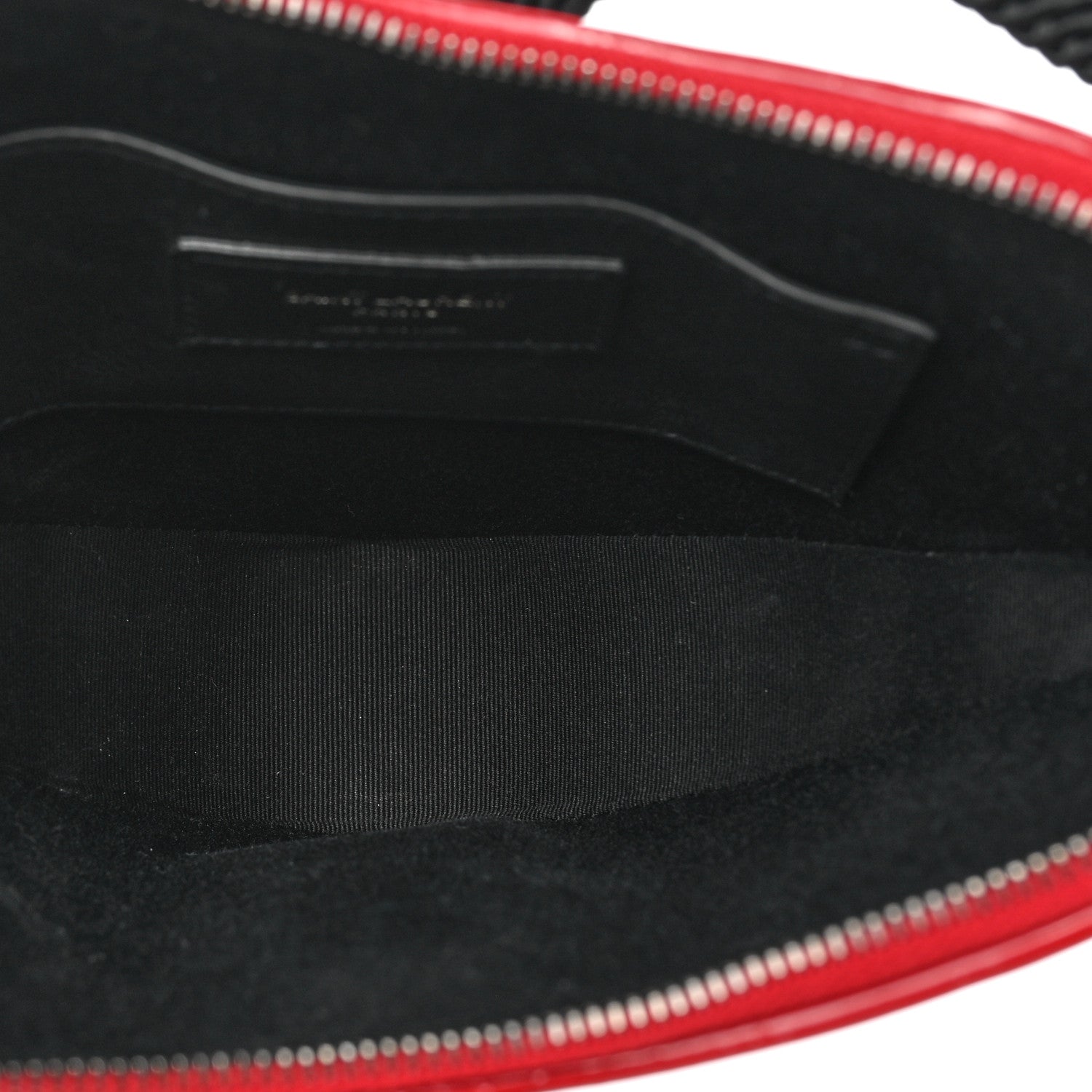 Saint Laurent Patent Crocodile Embossed Sac Coeur Heart Shaped Clutch Red 5 of 8