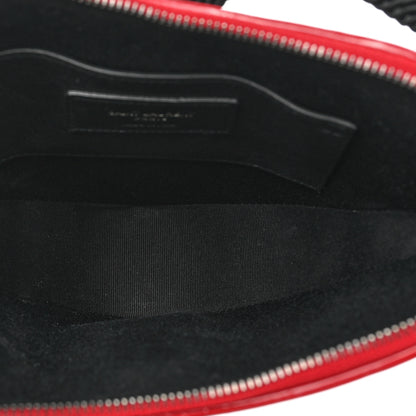 Saint Laurent Patent Crocodile Embossed Sac Coeur Heart Shaped Clutch Red 5 of 8