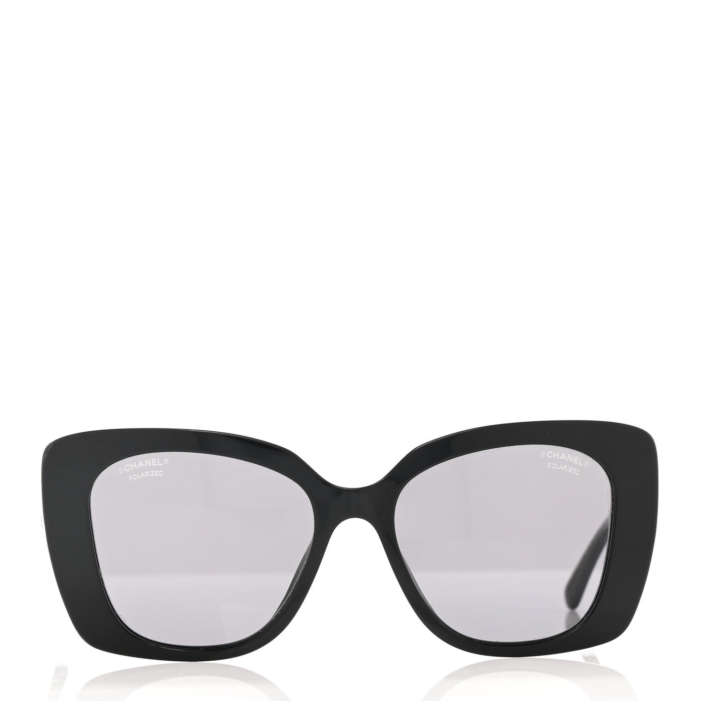 Acetate Strass Polarized Square Sunglasses 5422-B Black