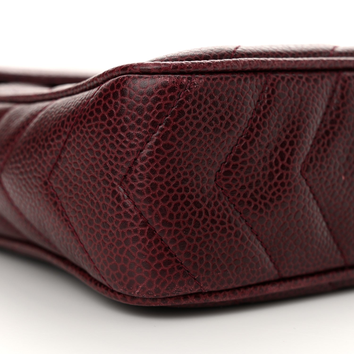 Chanel Caviar Chevron Quilted Tassel Camera Case Burgundy 9 of 13