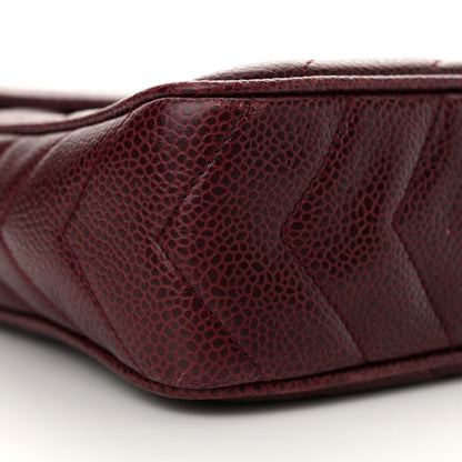 Chanel Caviar Chevron Quilted Tassel Camera Case Burgundy 9 of 13