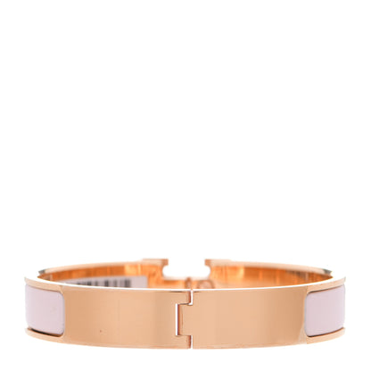 Hermes Enamel Narrow Clic Clac H Bracelet GM Rose Candeur 3 of 7