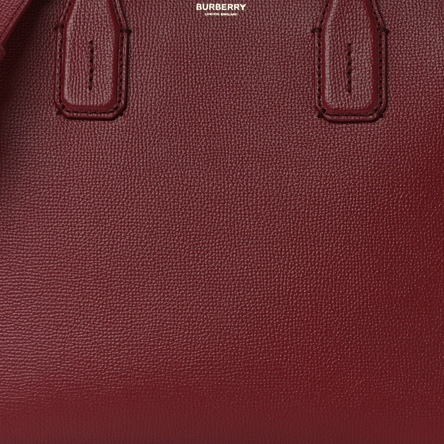 Grainy Calfskin House Check Medium Banner Tote Mahogany Red