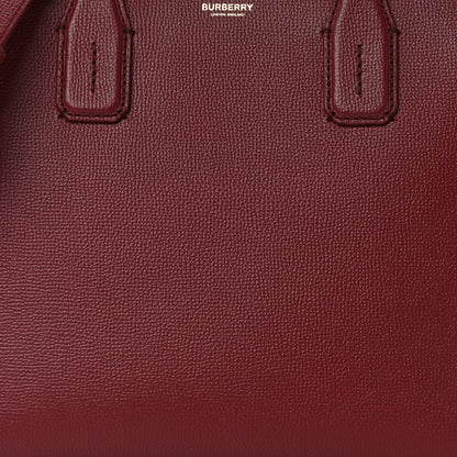 Burberry Grainy Calfskin House Check Medium Banner Tote Mahogany Red 9 of 11