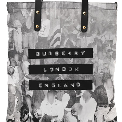 Burberry Nylon London Montage Print Flat Tote Bag Black 11 of 11