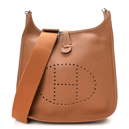 Hermes Taurillon Clemence Evelyne III PM Gold 1 of 11