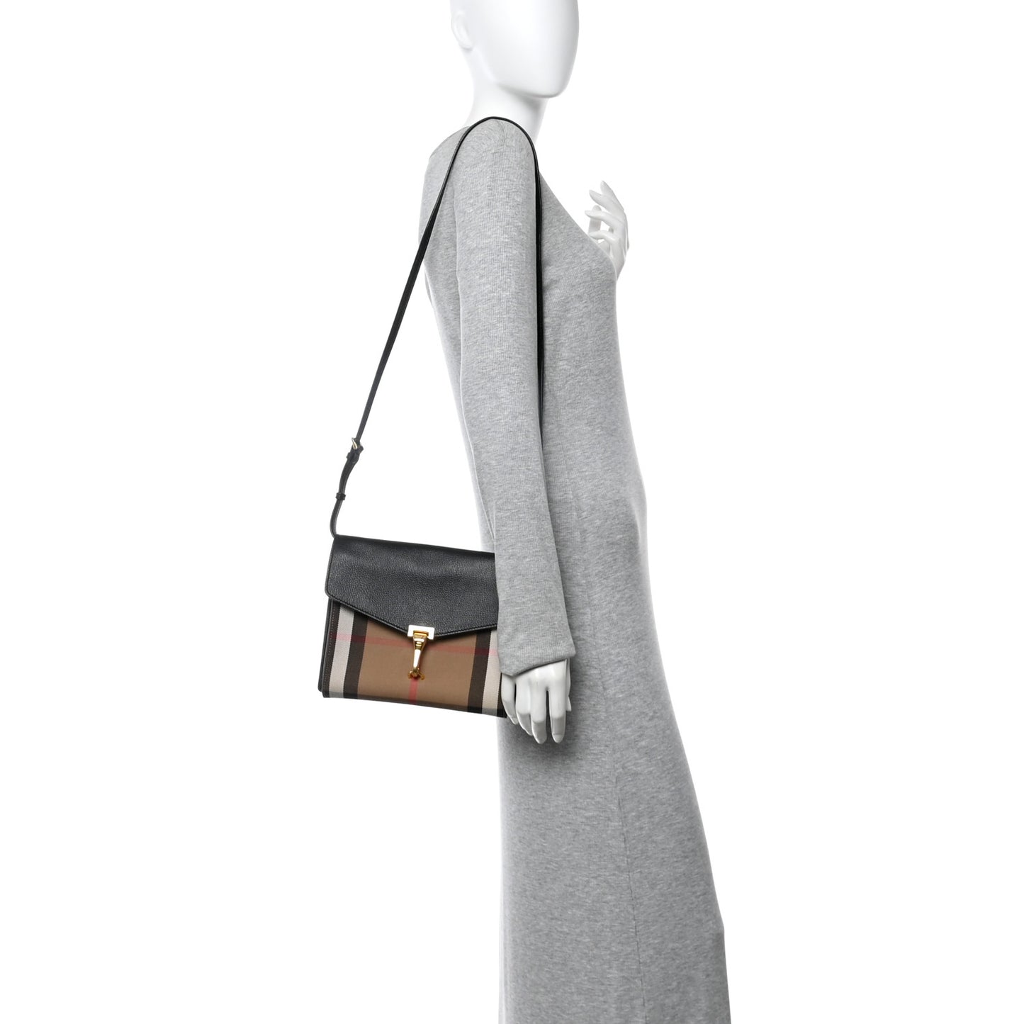Derby Calfskin House Check Baby Macken Crossbody Bag Black