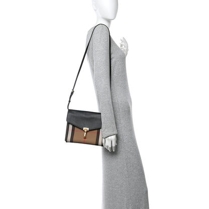 Burberry Derby Calfskin House Check Baby Macken Crossbody Bag Black 2 of 15