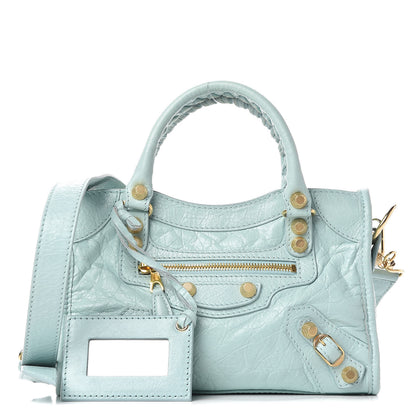 Balenciaga Agneau Giant 12 Gold Hardware Mini City Bleu Maldives 1 of 10