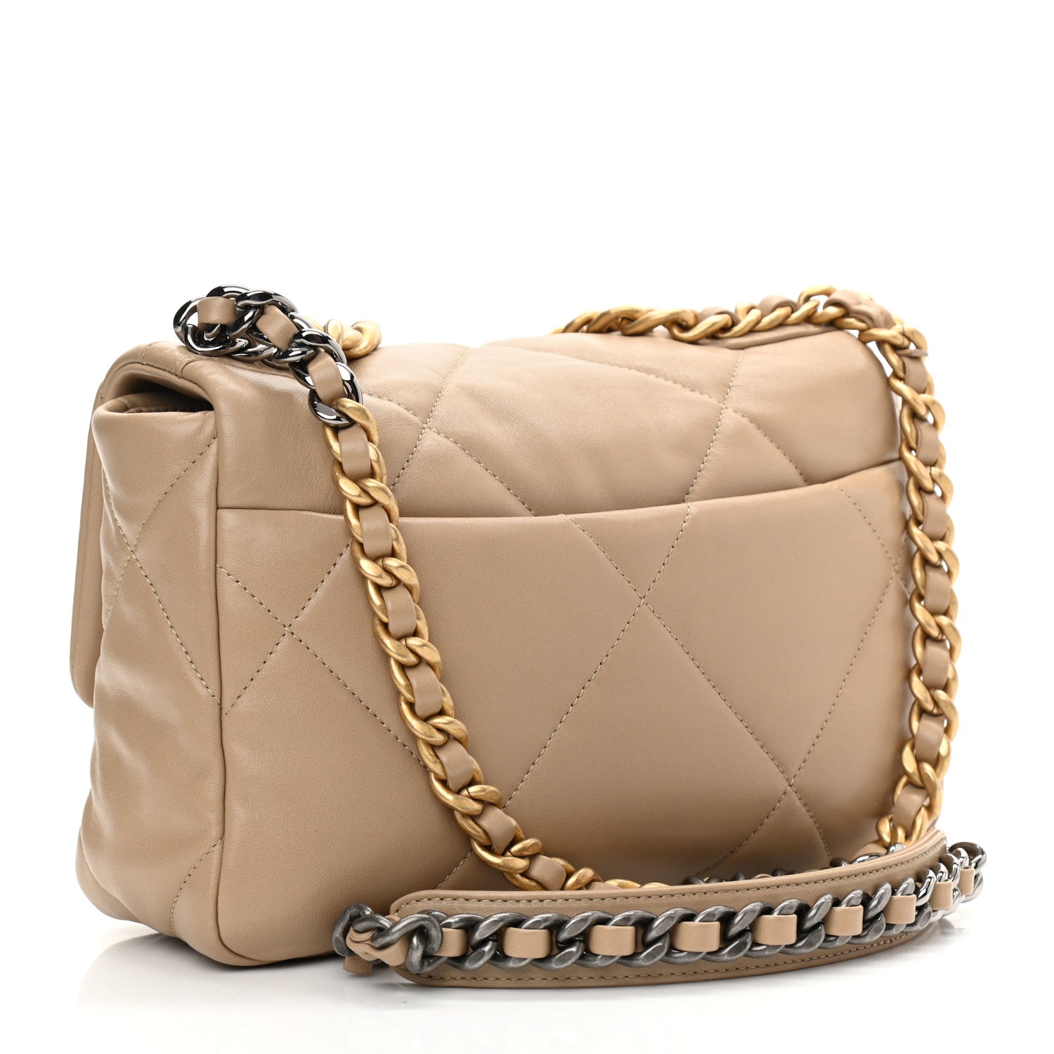 Chanel Lambskin Quilted Medium Chanel 19 Flap Dark Beige 3 of 10