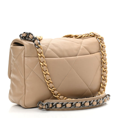 Chanel Lambskin Quilted Medium Chanel 19 Flap Dark Beige 3 of 10