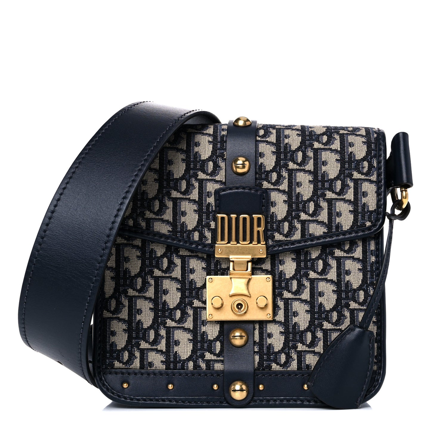 Oblique Square DiorAddict Flap Navy Blue