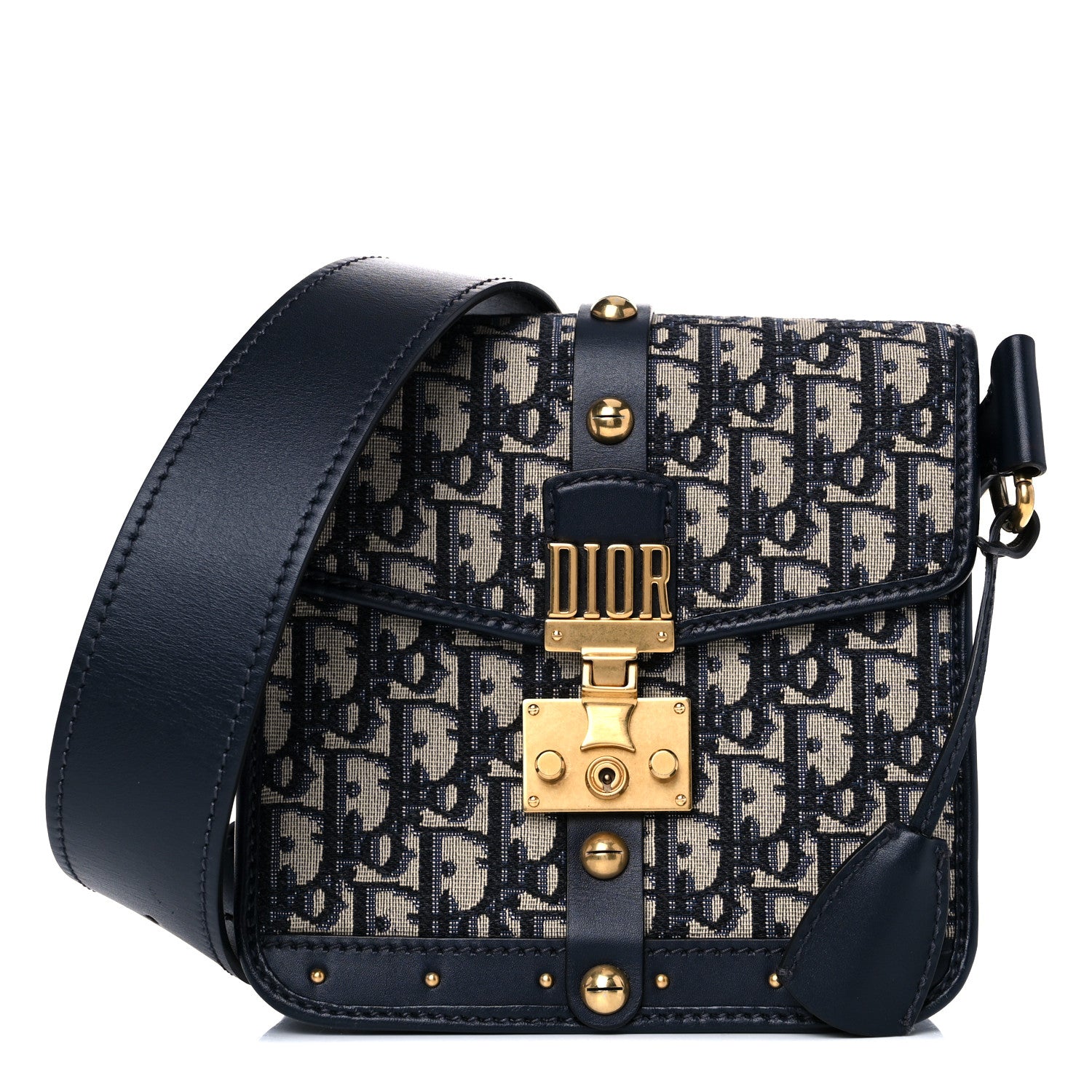 Christian Dior Oblique Square DiorAddict Flap Navy Blue 1 of 18