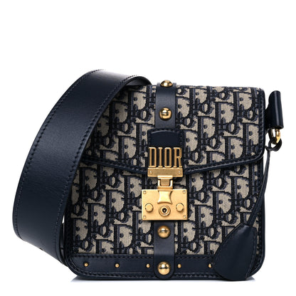 Christian Dior Oblique Square DiorAddict Flap Navy Blue 1 of 18