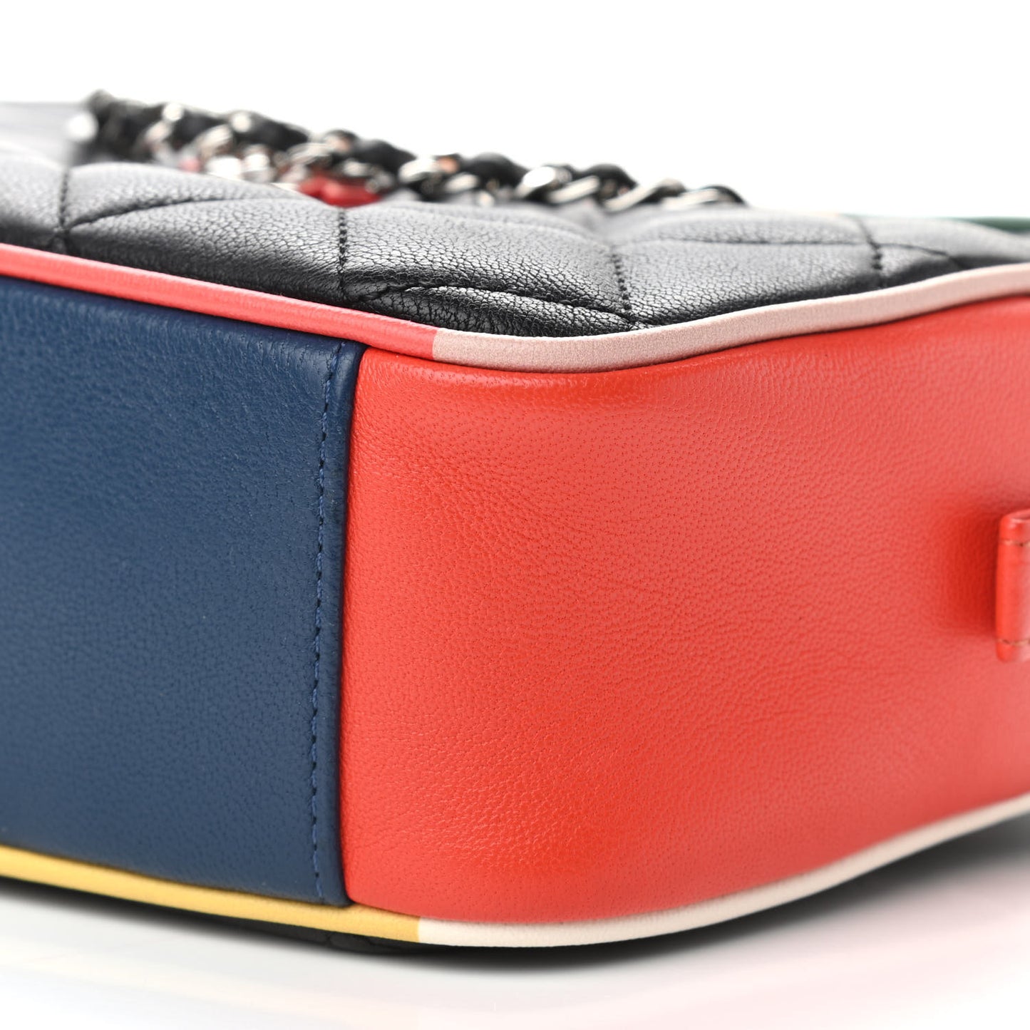 Calfskin Quilted Cuba Camera Bag Black Multicolor