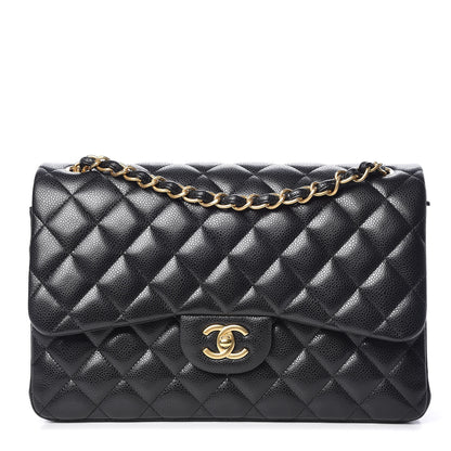Chanel Caviar Quilted Jumbo Double Flap Black 1 of 12