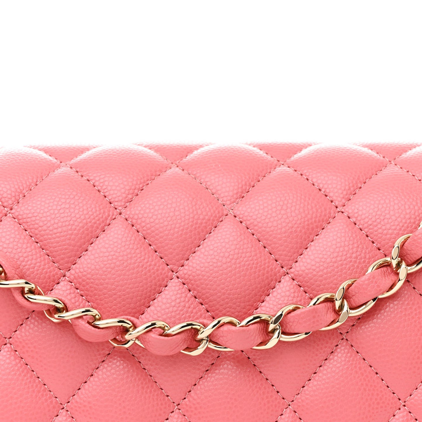 Caviar Quilted Medium Double Flap Pink