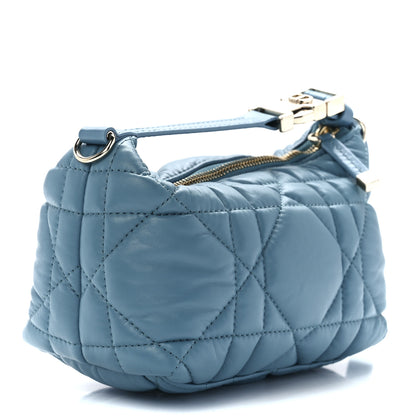 Christian Dior Calfskin Macrocannage Small Diortravel Nomad Pouch Horizon Blue 3 of 11