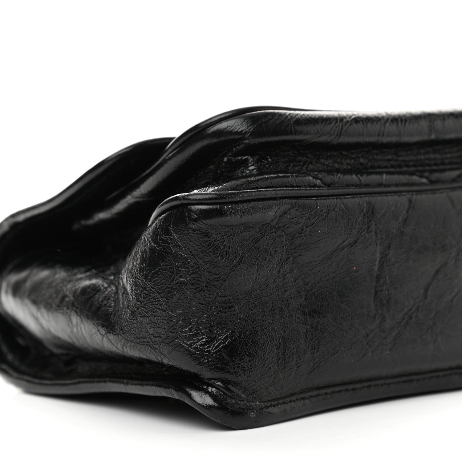 Saint Laurent Crinkled Calfskin Matelasse Monogram Baby Niki Chain Satchel Black 9 of 10