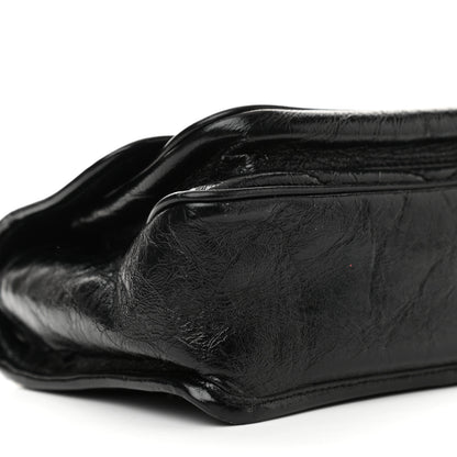 Saint Laurent Crinkled Calfskin Matelasse Monogram Baby Niki Chain Satchel Black 9 of 10