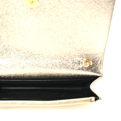 Saint Laurent Metallic Calfskin Classic Monogram Kate Tassel Chain Wallet Platine 5 of 14