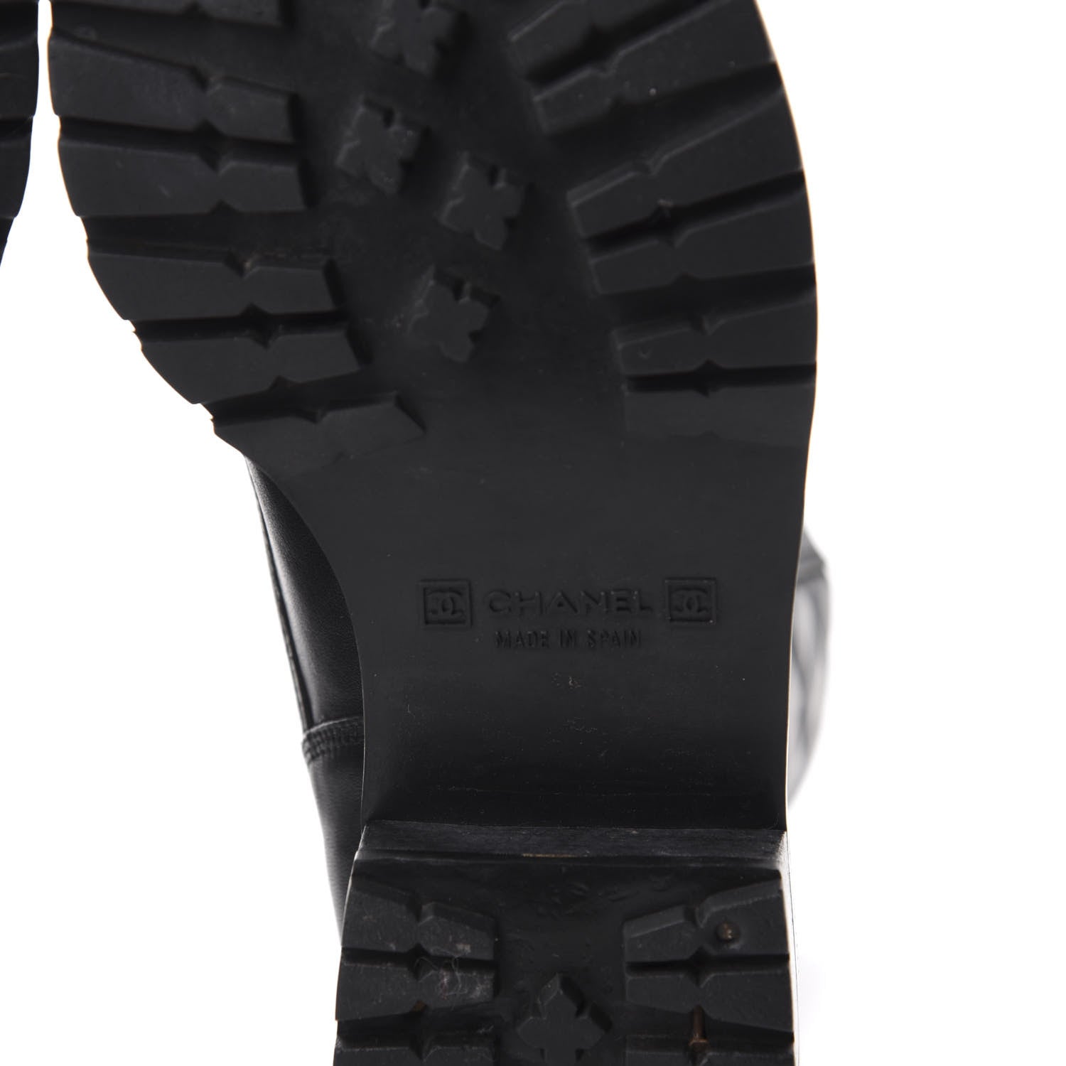 Chanel Calfskin Quilted Lace Up Combat Boots 40 Black 8 of 9
