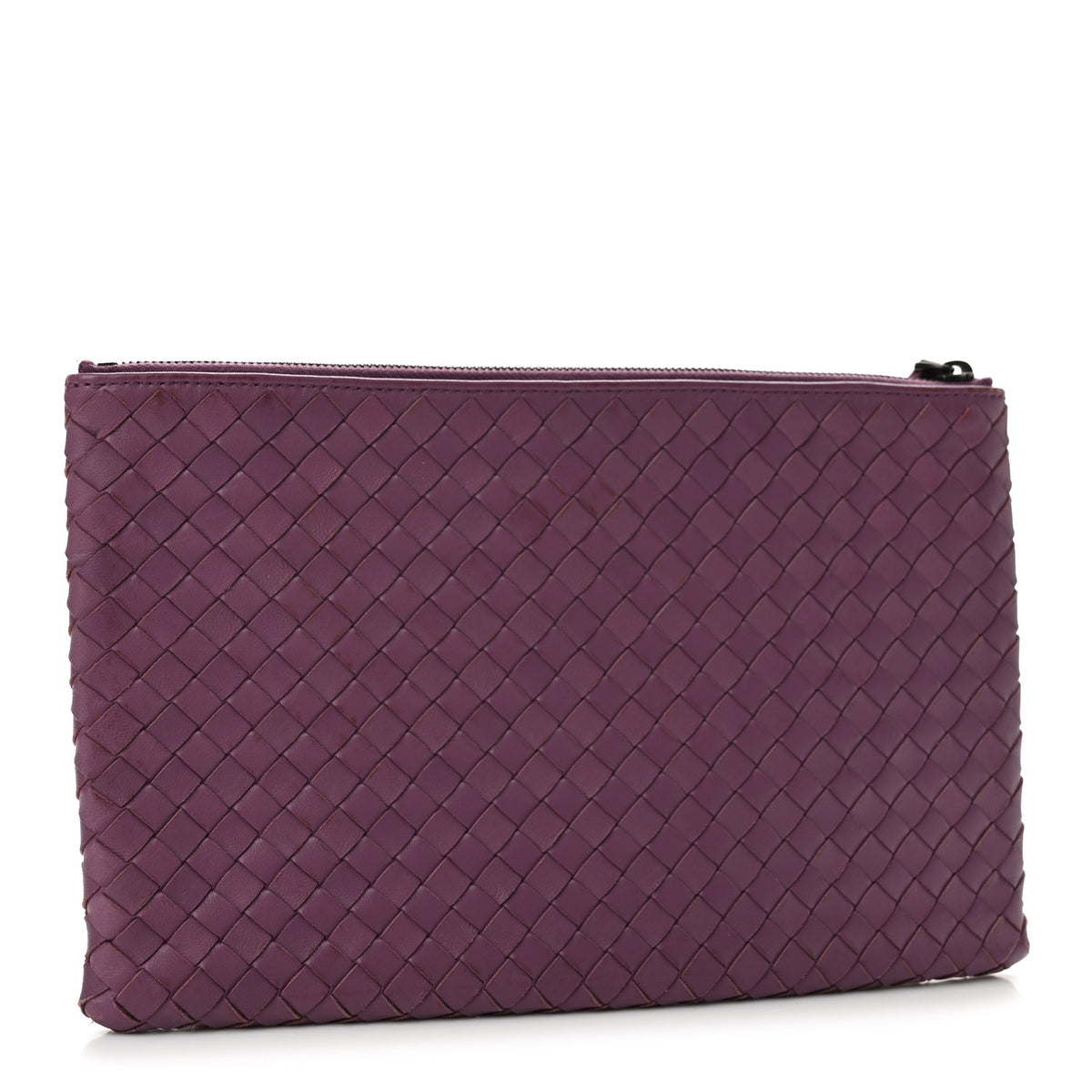 Nappa Intrecciato Flat Zip Pouch Corot