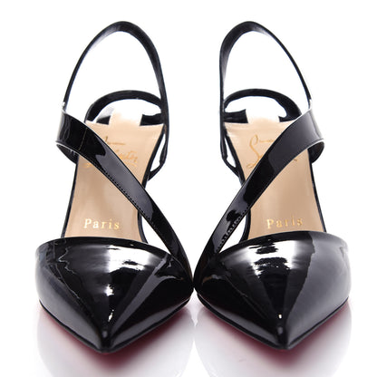 Christian Louboutin Patent Brandina 85 Slingback Pumps 37.5 Black 5 of 11