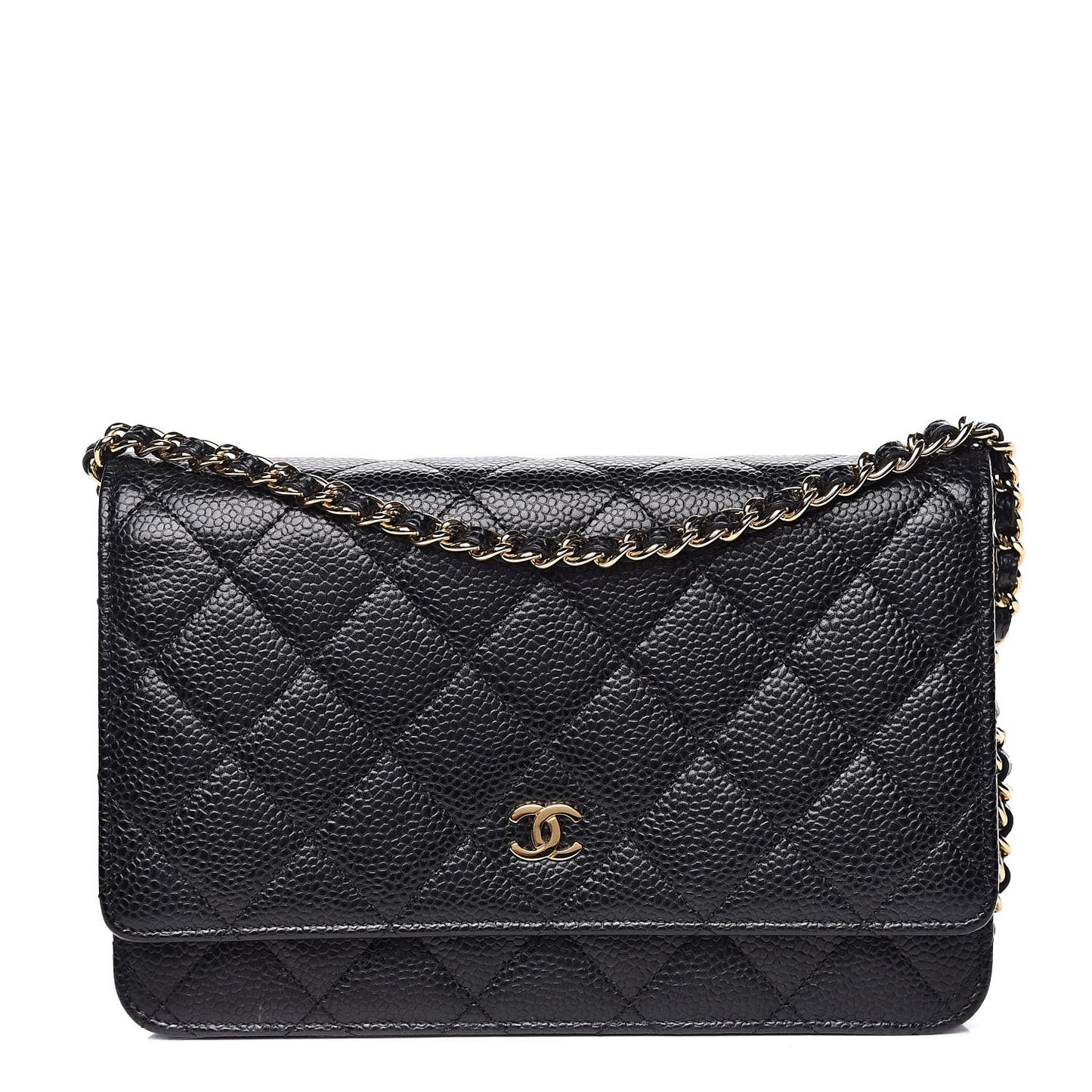 Caviar Quilted Wallet On Chain WOC Black