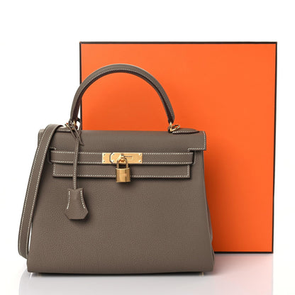Hermes Togo Kelly Retourne 28 Etoupe 10 of 10