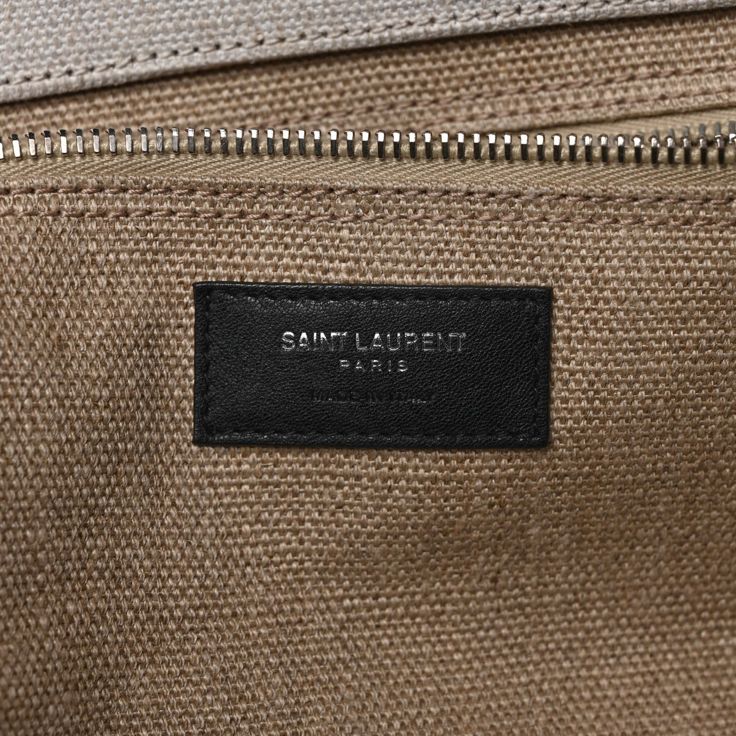 Linen Calfskin Rive Gauche Tote Optic White