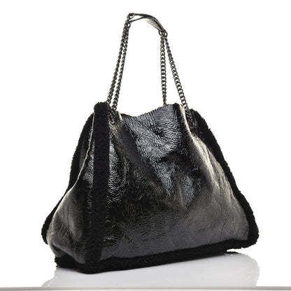 Gucci Patent Shearling Medium Soho Chain Shoulder Bag Black 3 of 9
