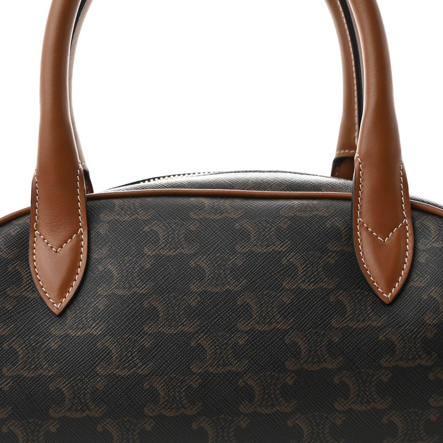 Triomphe Canvas Calfskin Medium Teckel Triomphe Bag Tan