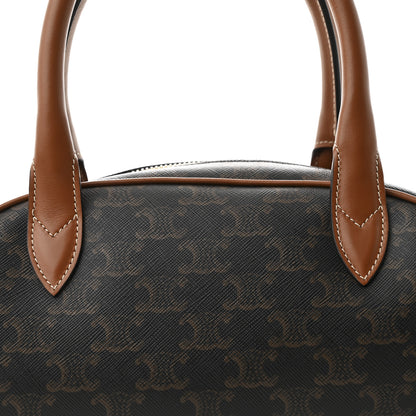 Celine Triomphe Canvas Calfskin Medium Teckel Triomphe Bag Tan 8 of 10